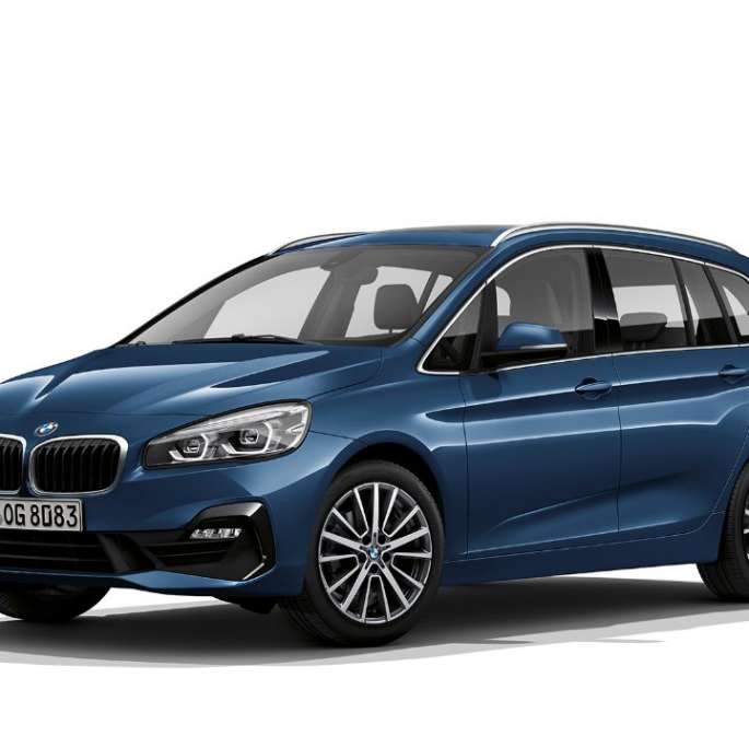 BMW 2-serie Gran Tourer Advantage BMW 2-serie Gran Tourer 218i Advantage F46 Facelift 2018 Mediterranean Blue metallic set forfra let drejet