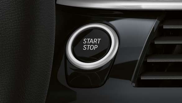 Adaptiv undervogn BMW 5-serie Sedan G30 Adaptiv undervogn BMW 5-serie Sedan G30 Facelift 2020 nærbillede af start/stop-knap