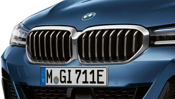 BMW nyre BMW 5-serie Sedan G30 BMW nyre BMW 5-serie Sedan G30 Facelift 2020 Phytonic Blue nærbillede af front