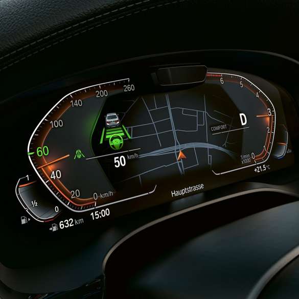 Informationsdisplay BMW 5-serie Touring G31 Informationsdisplay BMW 5-serie Touring G31 Facelift 2020 Sophisto Grey nærbillede interiør