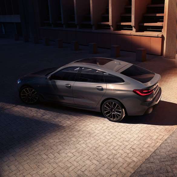 Eksteriør BMW 6-serie Gran Turismo G32 2020 BMW 6-serie Gran Turismo 640i xDrive G32 2020 Bernina Grey i fugleperspektiv