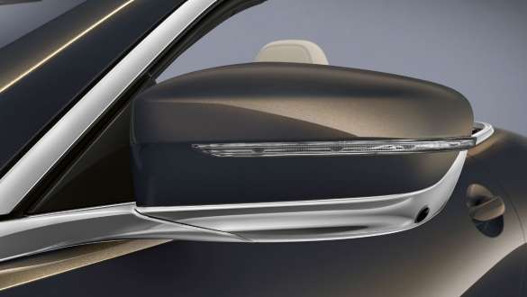 BMW M850i xDrive Dravit Grey Metallic, sidespejl. BMW M850i xDrive Dravit Grey Metallic, sidespejl.