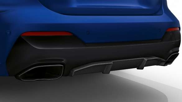 M aerodynamikpakke bagende BMW M440i xDrive Cabriolet G23 2020 BMW M440i xDrive Cabriolet BMW Individual Frozen Portimao Blue metallic G23 2020 nærbillede bagende M aerodynamikpakke