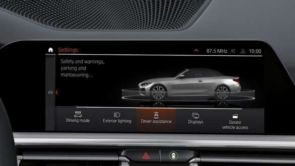 Driving Assistant Professional BMW M440i xDrive Cabriolet G23 2020 Driving Assistant Professional BMW M440i xDrive Cabriolet G23 2020 interiør kontroldisplay