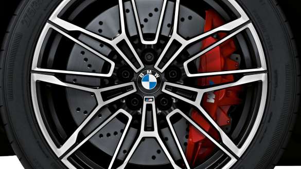 19"/20" M smedefælge 825 M Bicolour sort BMW M3 Sedan G80 2020 BMW M3 Sedan G80 2020 19"/20" M smedefælge 825 M Bicolour sort nærbillede af hjul