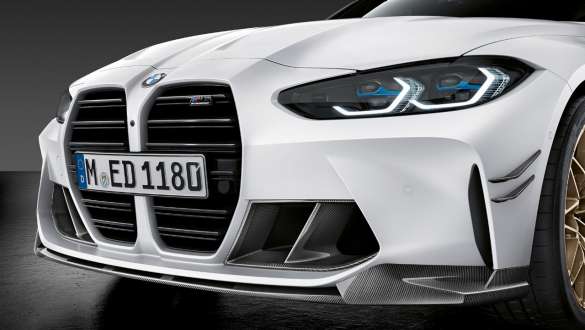 M Performance frontopsats i kulfiber BMW M3 Sedan G80 2020 BMW M3 Sedan G80 2020 M Performance frontopsats i kulfiber nærbillede