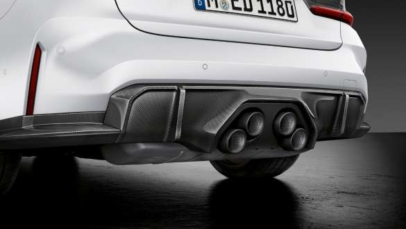 M Performance bagdiffusor kulfiber BMW M3 Sedan G80 2020 BMW M3 Sedan G80 2020 M Performance bagdiffusor i kulfiber nærbillede