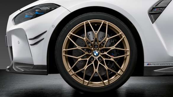 20"/21" M Performance smedefælg 1000 M Frozen Gold Bronze BMW M3 Sedan G80 2020 BMW M3 Sedan G80 2020 BMW M3 20"/21" M Performance smedefælg 1000 M Frozen Gold Bronze nærbillede
