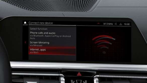 Wi-fi-hotspot BMW M3 Sedan G80 G20 BMW M3 Sedan G80 G20 wi-fi-hotspot kontroldisplay kabine