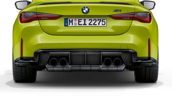 M Sportsudstødning BMW M4 Competition Coupé G82 2020 BMW M4 Competition Coupé G82 2020 M sportsudstødning set bagfra