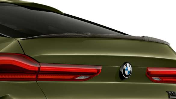 M Carbon hækspoiler på BMW X6 M Competition F96 M Carbon hækspoiler BMW X6 M Competition F96 2020 SUV BMW Individual speciallakering Urban Green udvendigt udstyr