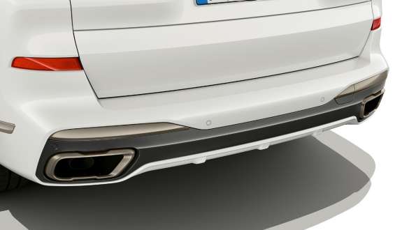 BMW X7 M med M specifikke rørhaler G07 2019 BMW X7 M med M specifikke rørhaler G07 2019 nærbillede af slutrør