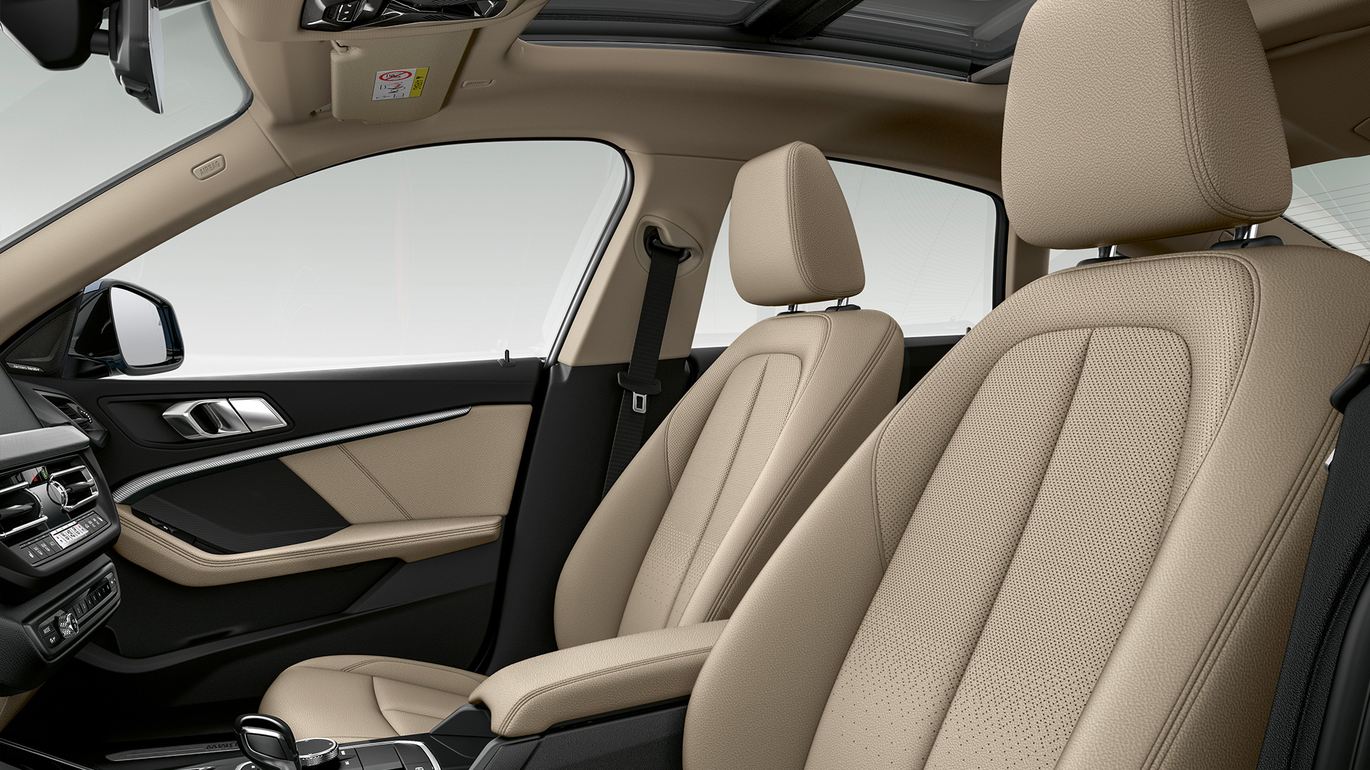 Lædersæder med sort perforering BMW 2-serie Gran Coupé model Luxury Line Lædersæder med sort perforering BMW 2-serie Gran Coupé model Luxury Line F44 interiør