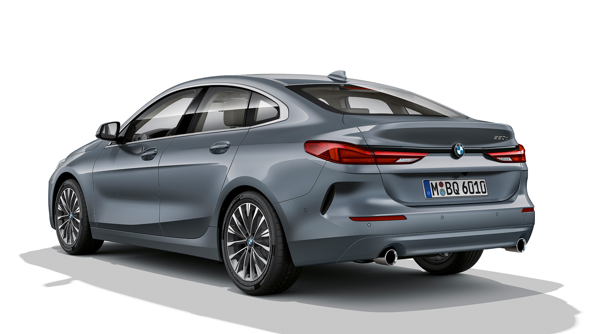17-tommer letmetalfælge BMW 2-serie Gran Coupé model Luxury Line 17-tommer letmetalfælge BMW 2-serie Gran Coupé model Luxury Line i Storm Bay metallic F44 set siden let drejet