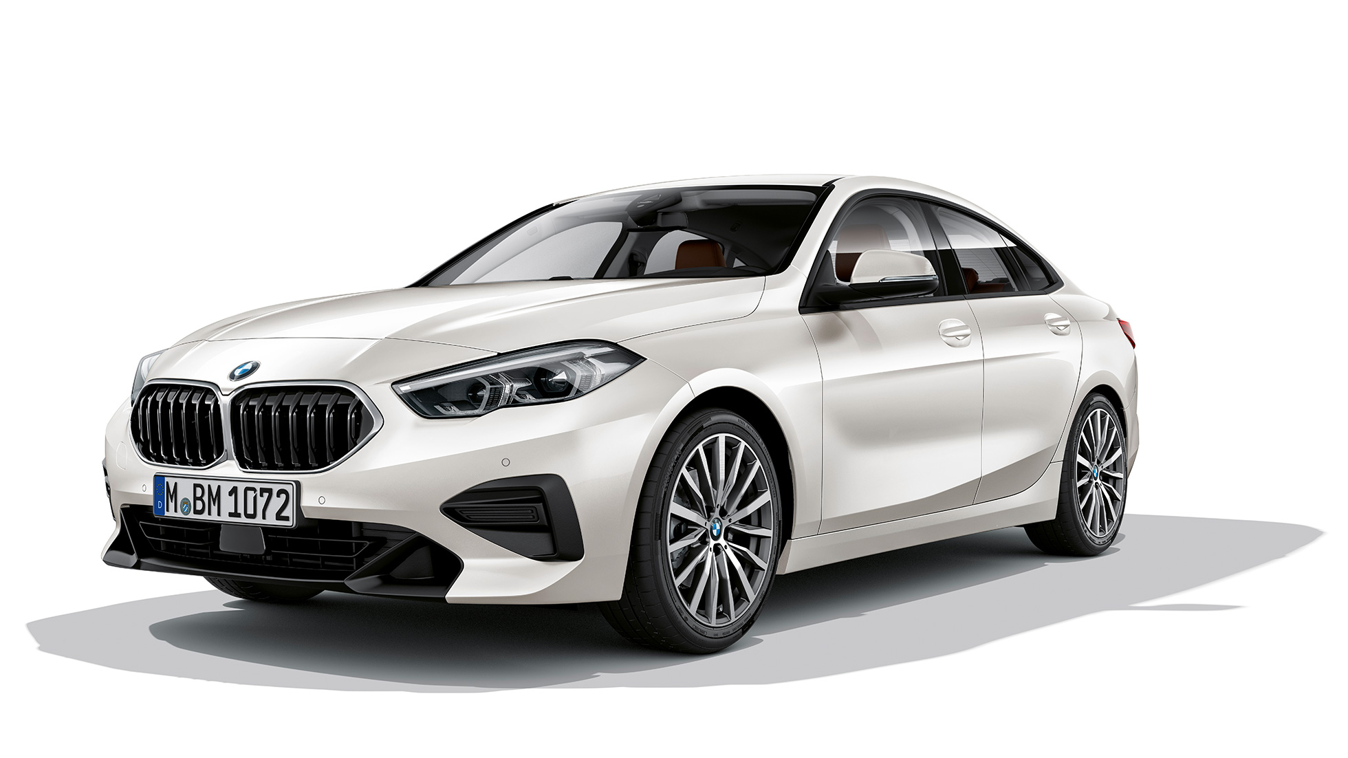 BMW nyre BMW 2-serie Gran Coupé Advantage BMW nyre BMW 2-serie Gran Coupé Advantage Mineral White F44 set forfra let drejet
