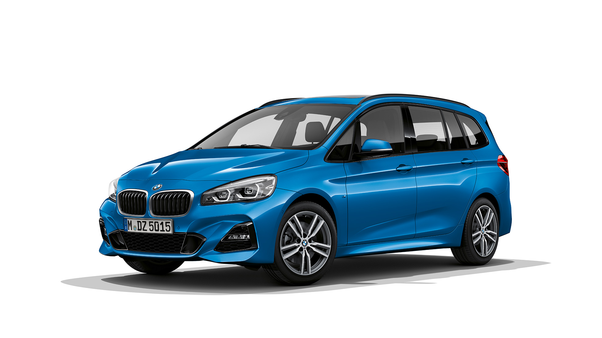 BMW 2-serie Gran Tourer M Sport set forfra let drejet BMW 2-serie Gran Tourer 220d xDrive M Sport F46 Facelift 2018 Estoril Blue metallic set forfra let drejet