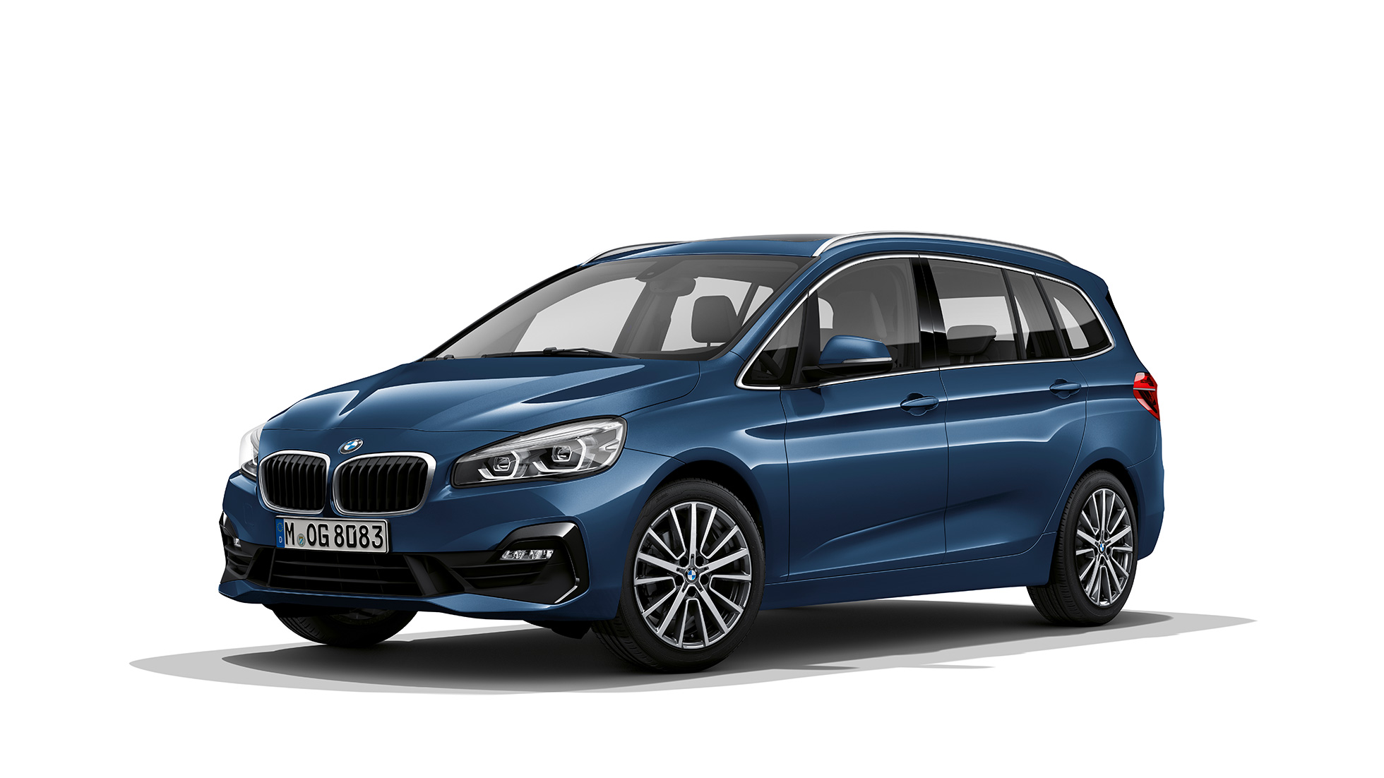 BMW 2-serie Gran Tourer Advantage BMW 2-serie Gran Tourer 218i Advantage F46 Facelift 2018 Mediterranean Blue metallic set forfra let drejet
