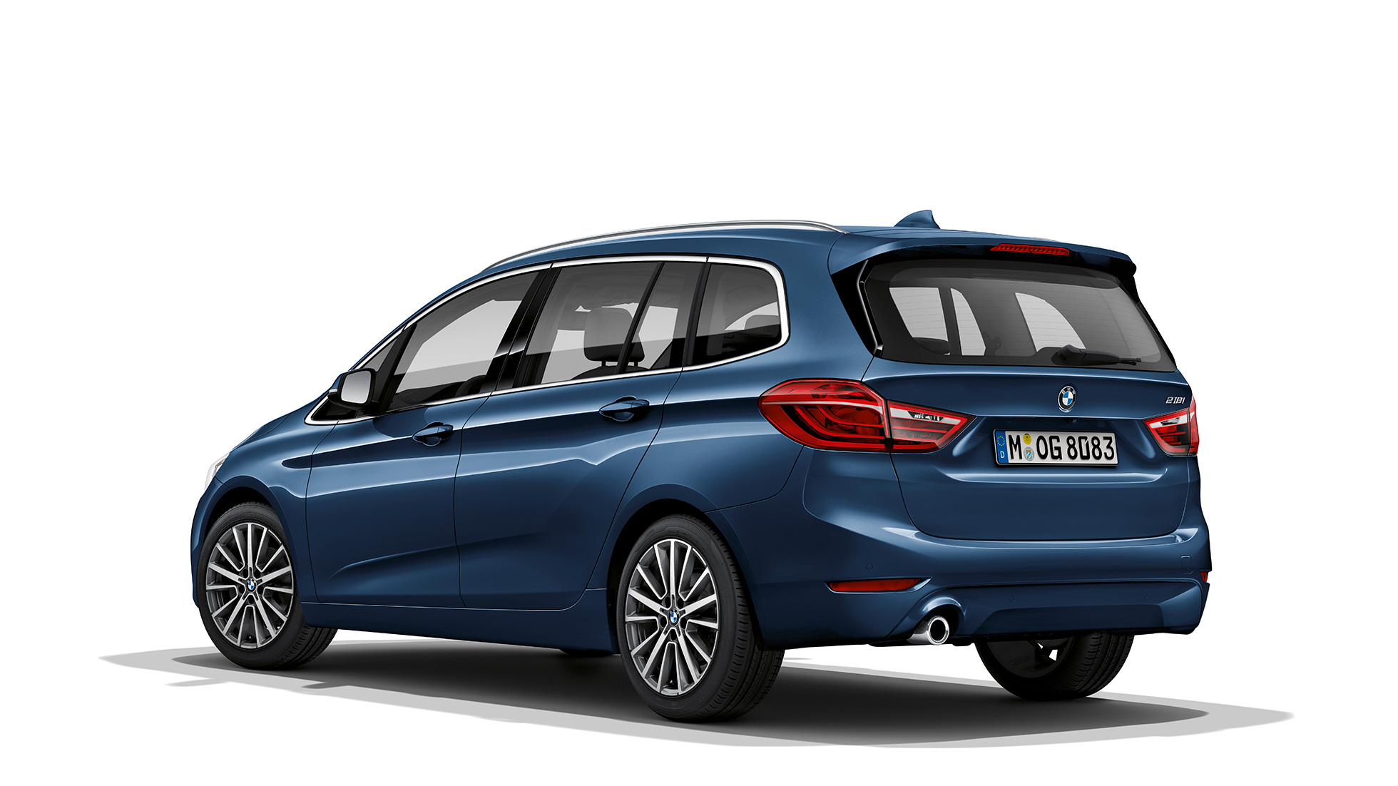 BMW 2-serie Gran Tourer Advantage set bagfra let drejet BMW 2-serie Gran Tourer 218i Advantage F46 Facelift 2018 Mediterranean Blue metallic set bagfra let drejet