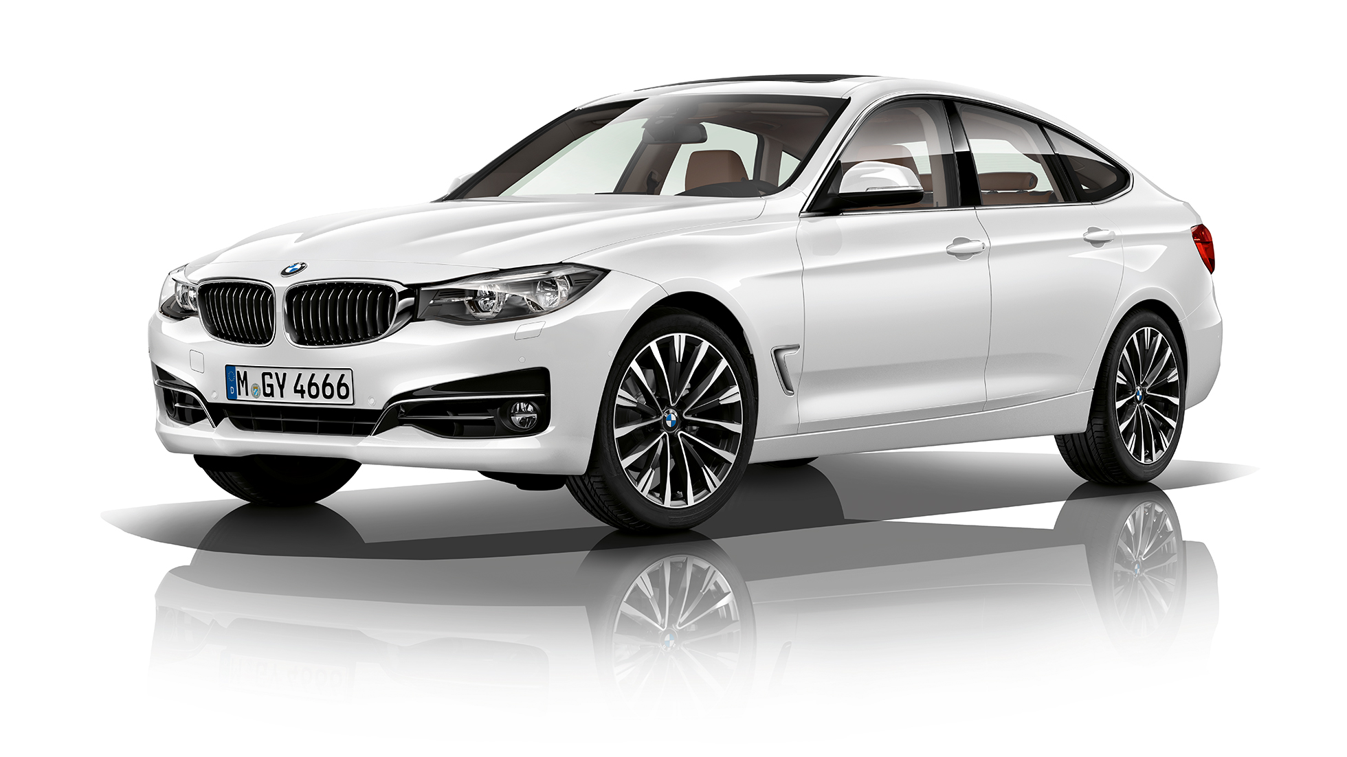 BMW 3-serie Gran Turismo, Model Luxury Line, trekvartbillede forfra BMW 3-serie Gran Turismo, Model Luxury Line, trekvartbillede forfra