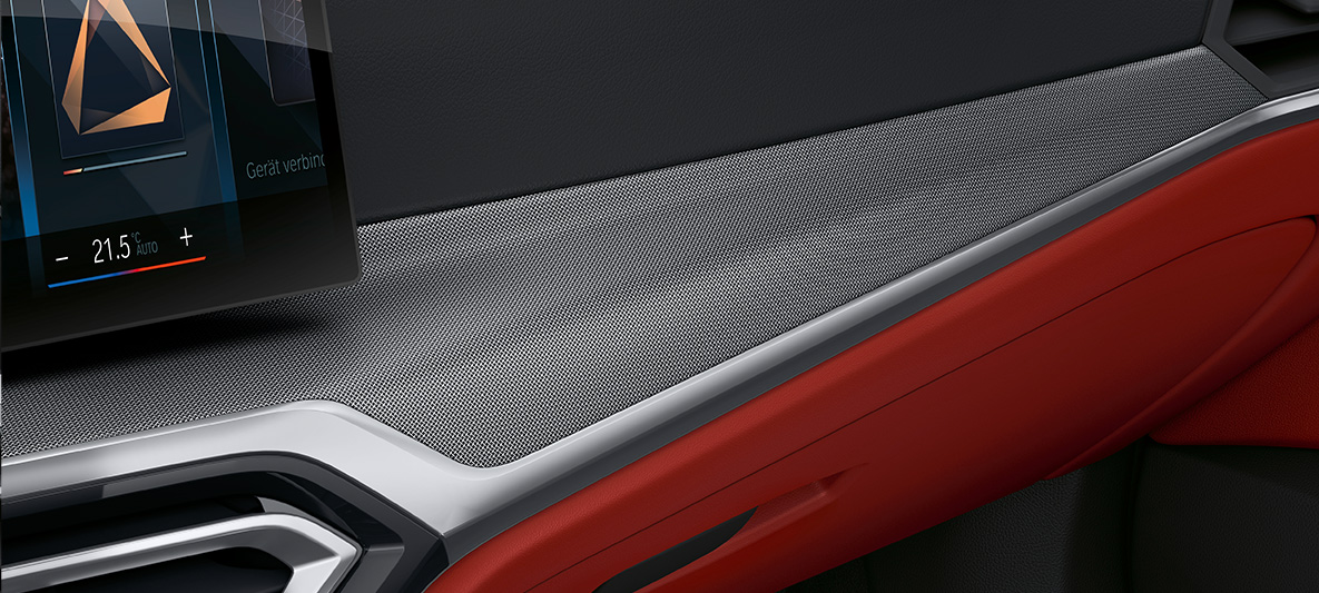 Interiørlister i aluminiumsvæv med højglans BMW 4-serie Gran Coupé G26 2021 kabine BMW Individual interiørlister i aluminiumsvæv med højglans BMW 4-serie Gran Coupé G26 2021 kabine