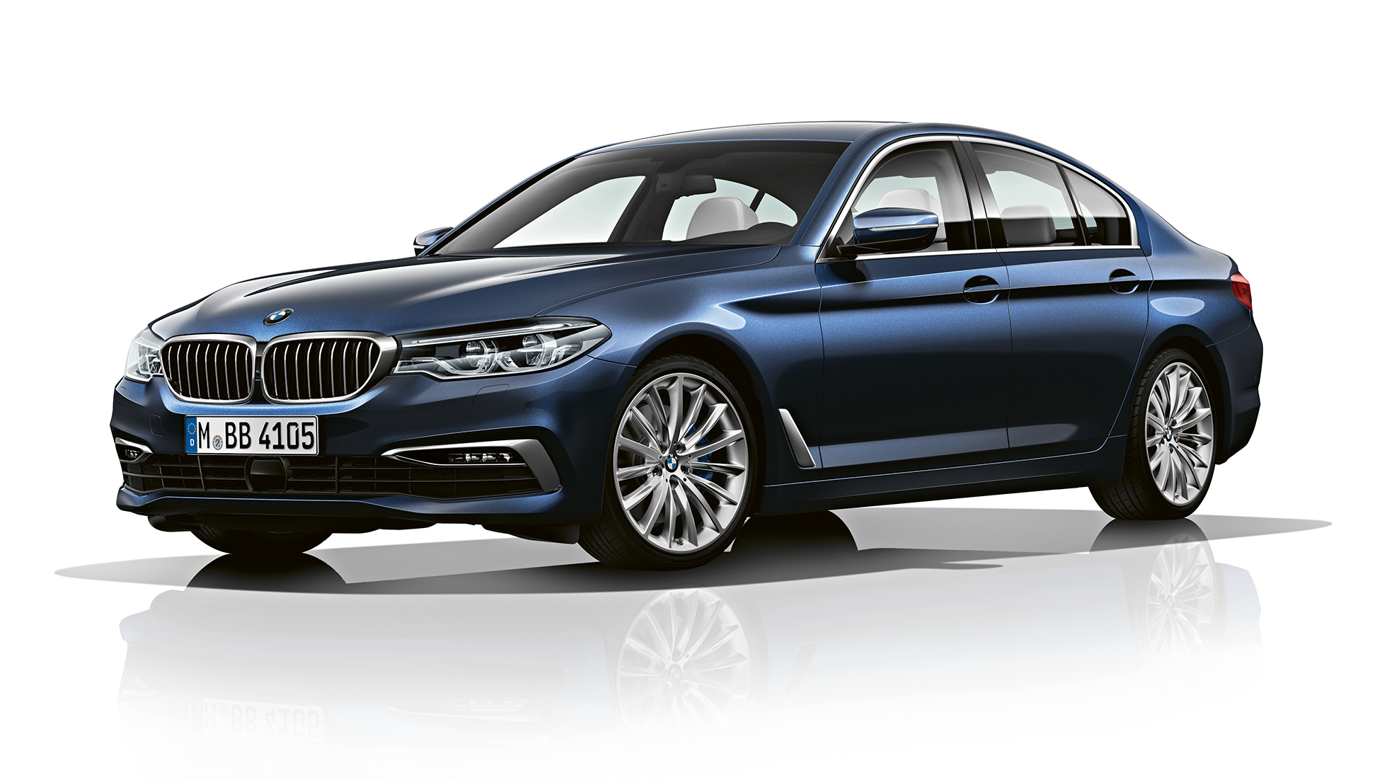 Luxury Line set forfra let drejet BMW 5-serie Sedan Luxury Line BMW 5-serie Sedan 540d Sedan G30 Imperial Blue Brillant-effekt Metallic set forfra let drejet