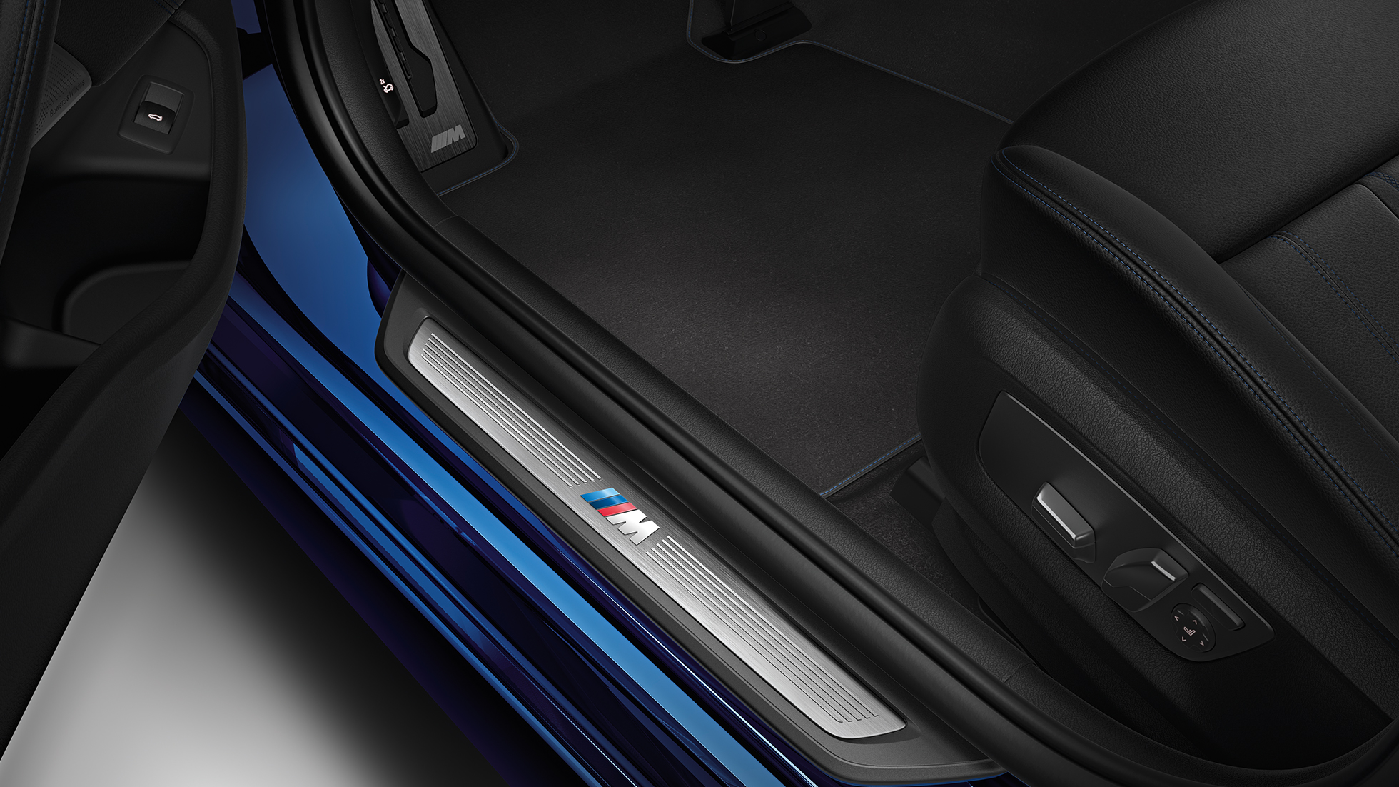M sportspakke interiør BMW 5-serie Sedan 540i Sedan M sportspakke BMW 5-serie Sedan 540i Sedan G30 Mediterranean Blue Metallic interiør
