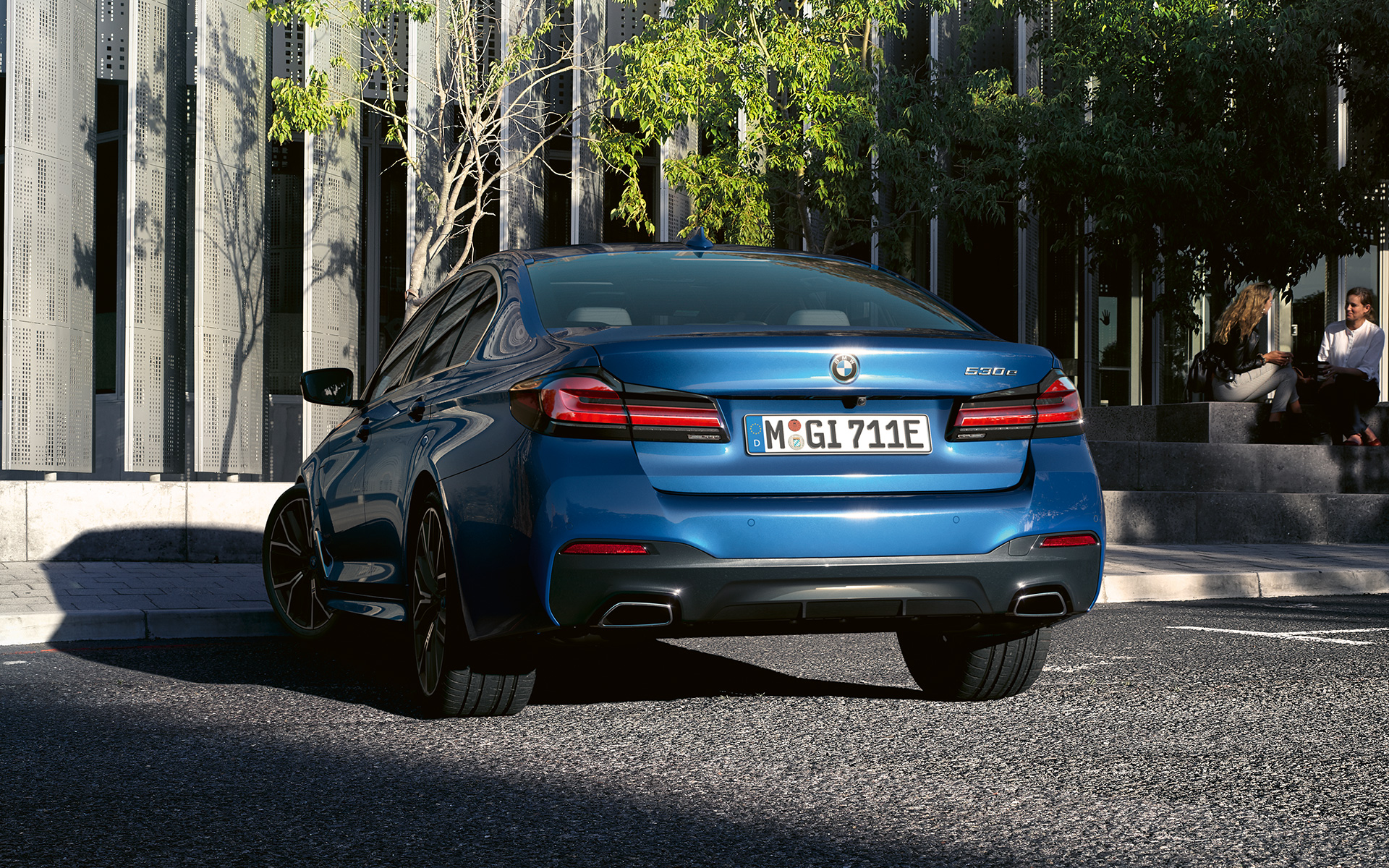 Baglygter i 3D-form BMW 5-serie Sedan G30 Baglygter i 3D-form BMW 5-serie Sedan G30 Facelift 2020 Phytonic Blue nærbillede af bagende