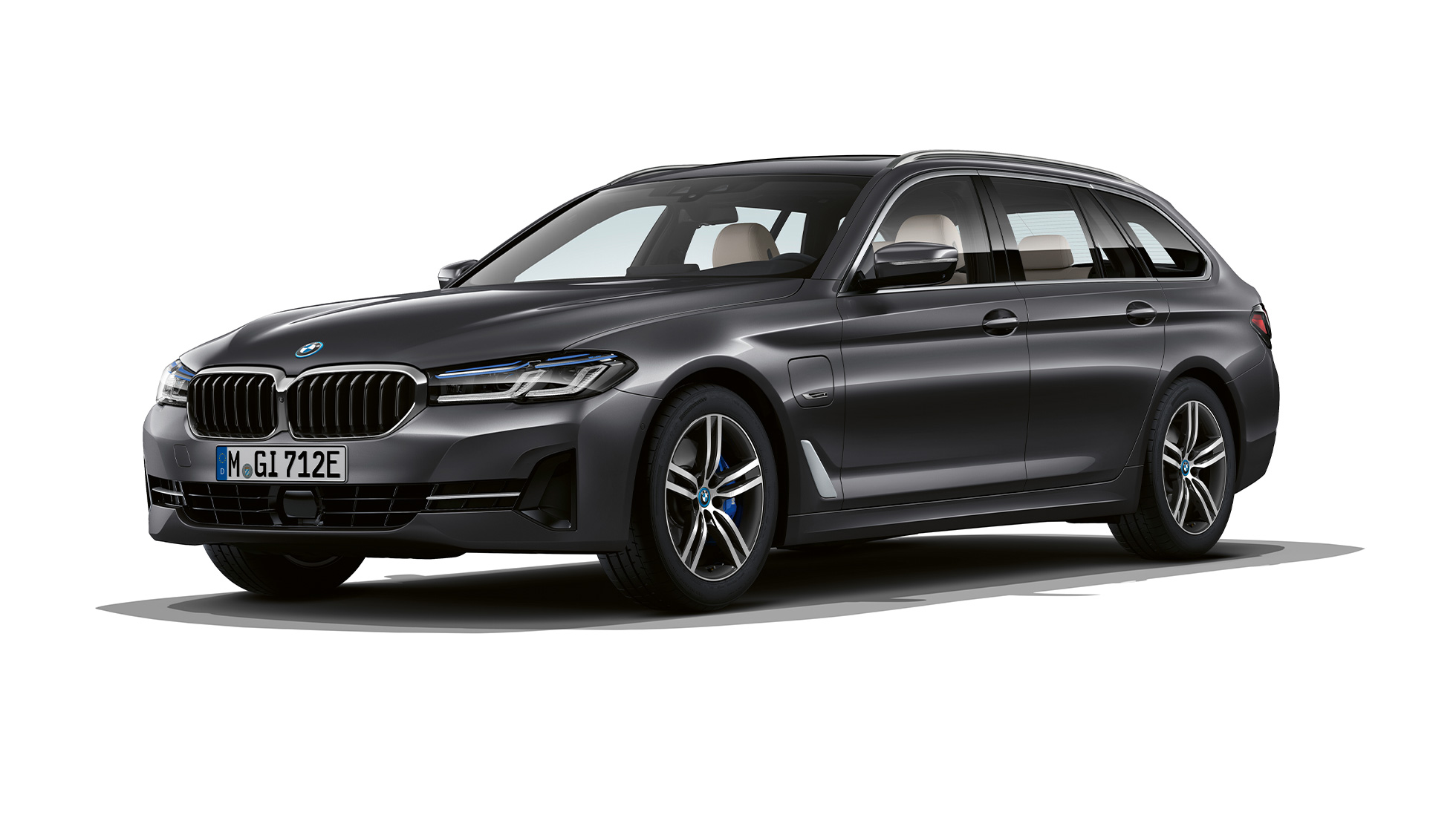 BMW 5-serie Touring 530i G31 standardkonfiguration front BMW 5-serie Touring 530i G31 2020 standardkonfiguration i Sophisto Grey set forfra let drejet