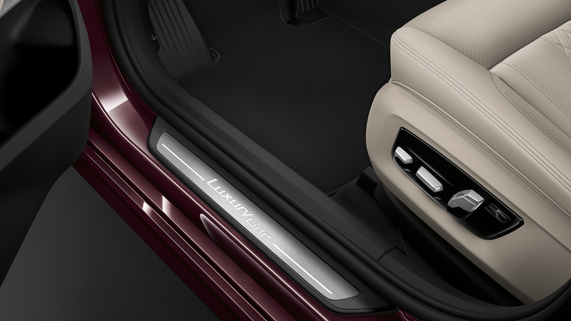 BMW 6-serie Gran Turismo G32 Luxury Line hæk Indstigningsliste BMW 6-serie Gran Turismo G32 2017 Luxury Line Royal Burgundy Red indstigningsliste