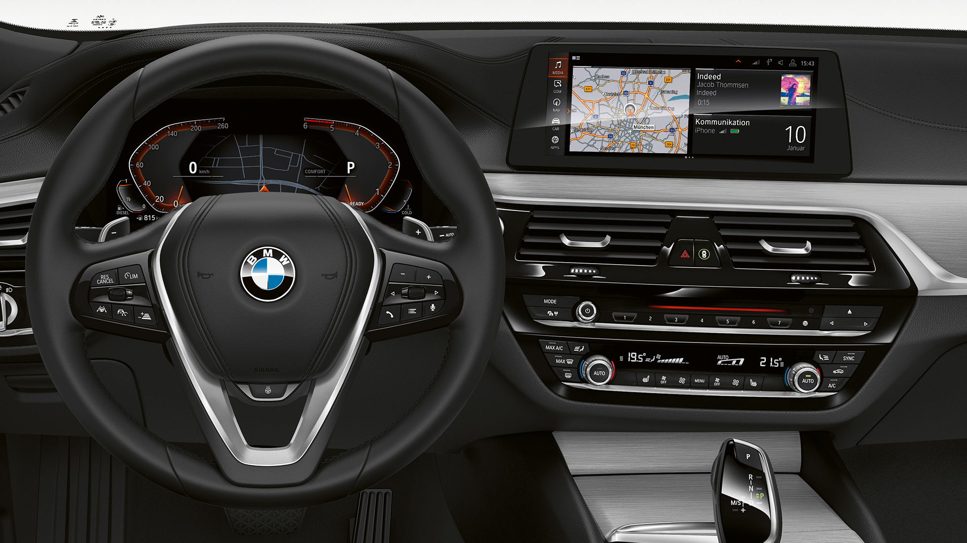 BMW 6-serie Gran Turismo G32 Sport Line cockpit Interiørlister i sort højglans BMW 6-serie Gran Turismo G32 2017 Sport Line cockpit