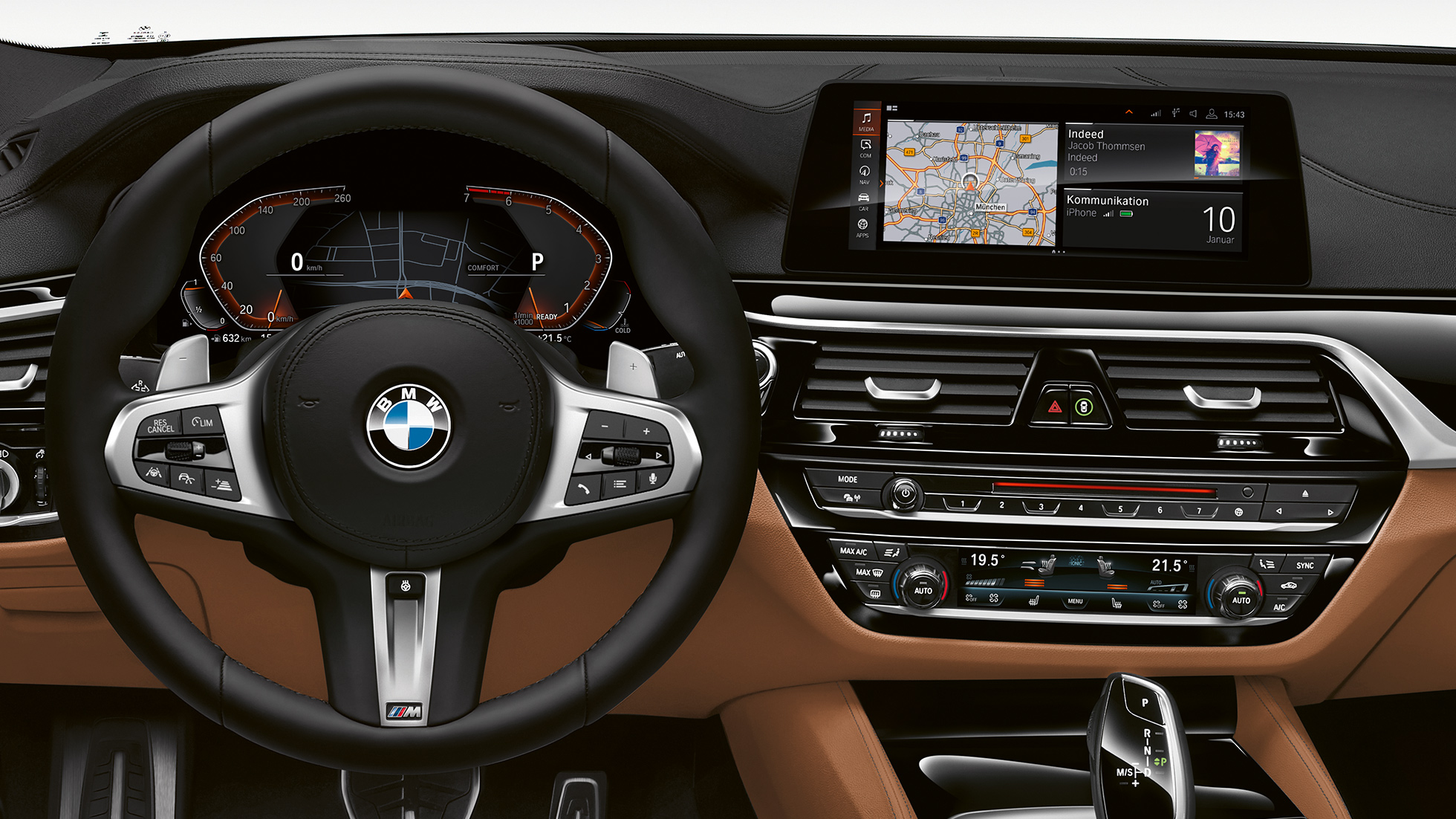 BMW 6-serie Gran Turismo G32 M Sportspakke cockpit M læderrat med multifunktion BMW 6-serie Gran Turismo G32 2017 M Sportspakke cockpit