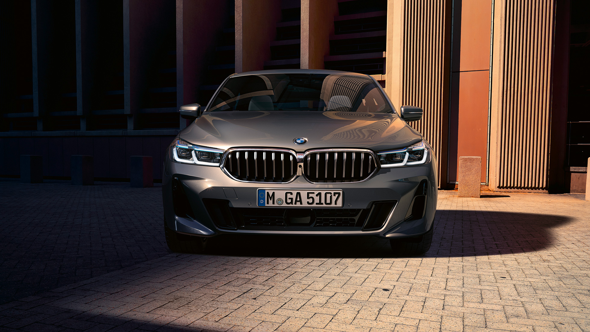 Front BMW 6-serie Gran Turismo G32 2020 Frontdesign BMW 6-serie Gran Turismo 640i xDrive G32 2020 Bernina Grey set forfra