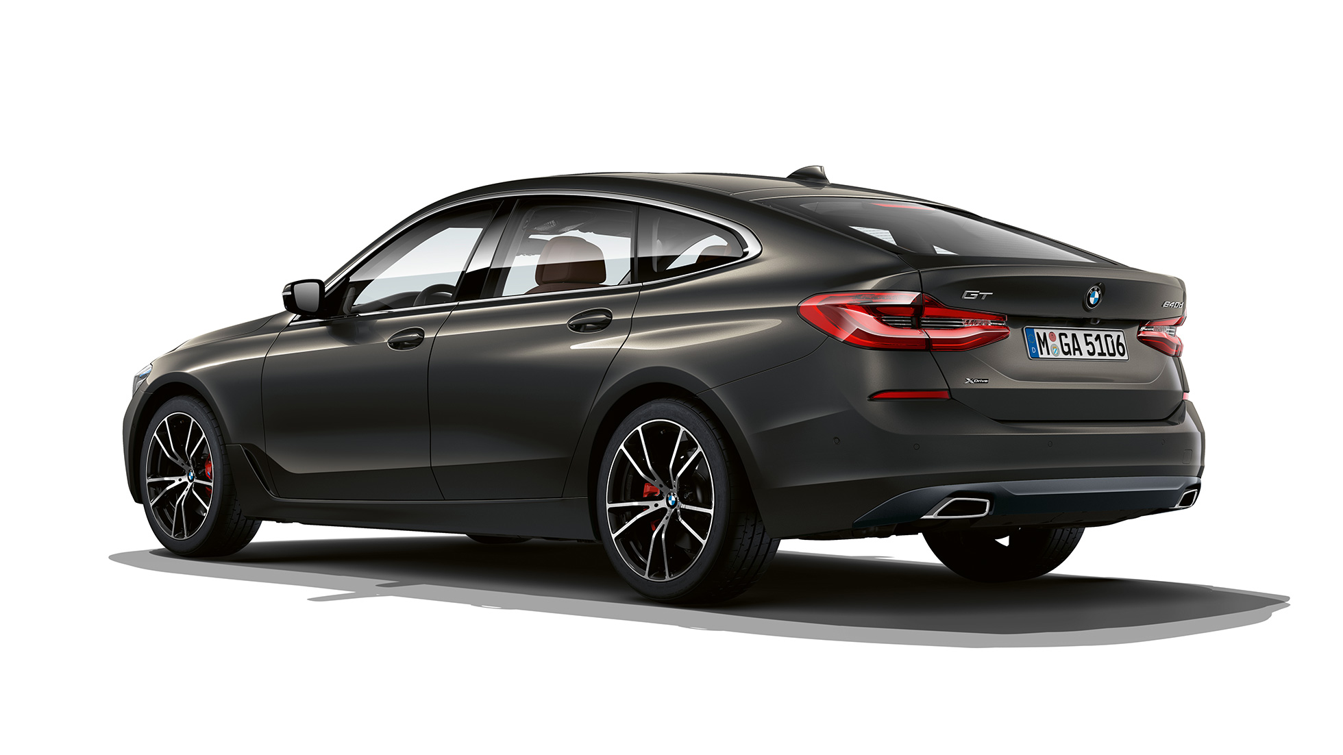 Bagende BMW 6-serie Gran Turismo Luxury Line G32 2020 BMW 6-serie Gran Turismo G32 640d xDrive 2020 Luxury Line Dravit Grey set bagfra let drejet
