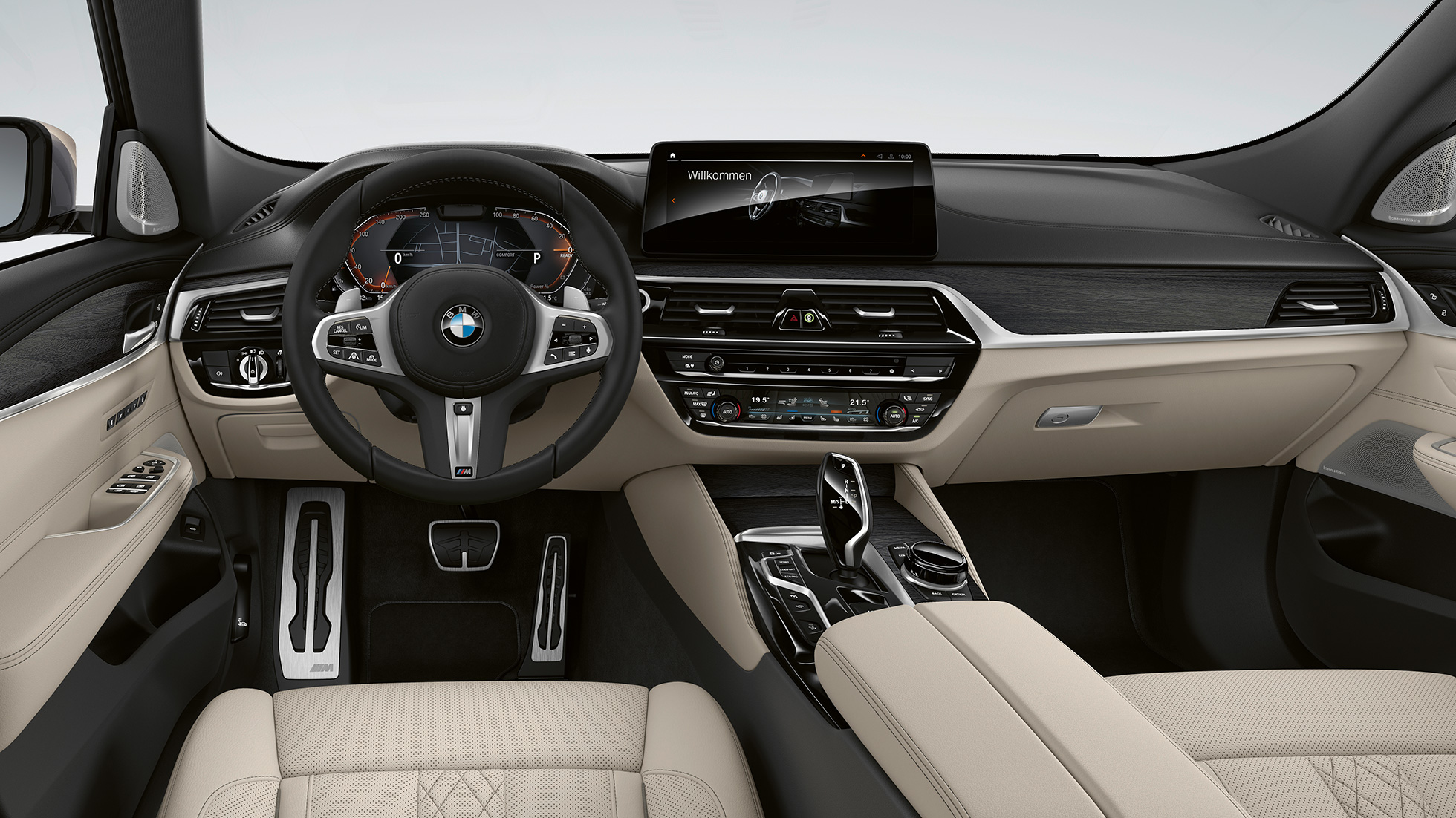 Cockpit BMW 6-serie Gran Turismo M Sportspakke G32 2020 BMW 6-serie Gran Turismo G32 640i xDrive 2020 M Sportspakke læder "Nappa" Ivory White kabine