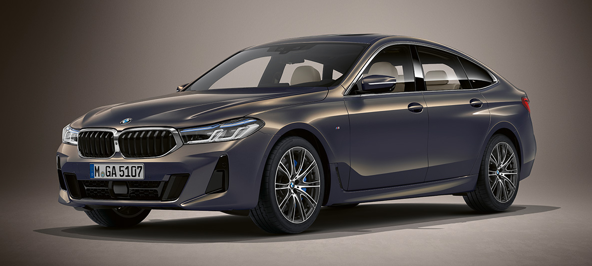 BMW Individual lakering i Alvit Grey Metallic BMW 6-serie Gran Turismo G32 2020 BMW Individual lakering i Alvit Grey Metallic BMW 6-serie Gran Turismo G32 2020 parkeret set forfra let drejet
