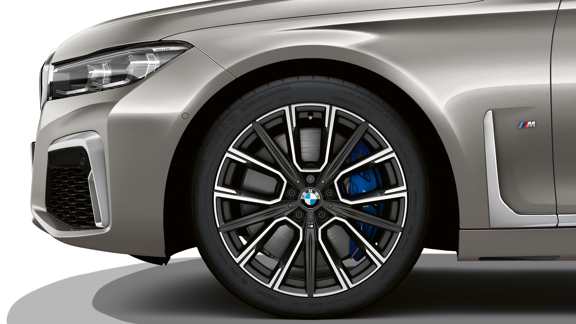BMW 7-serie Sedan, M sportspakke, fælge BMW 7-serie Sedan, M sportspakke: Nærbillede af fælge