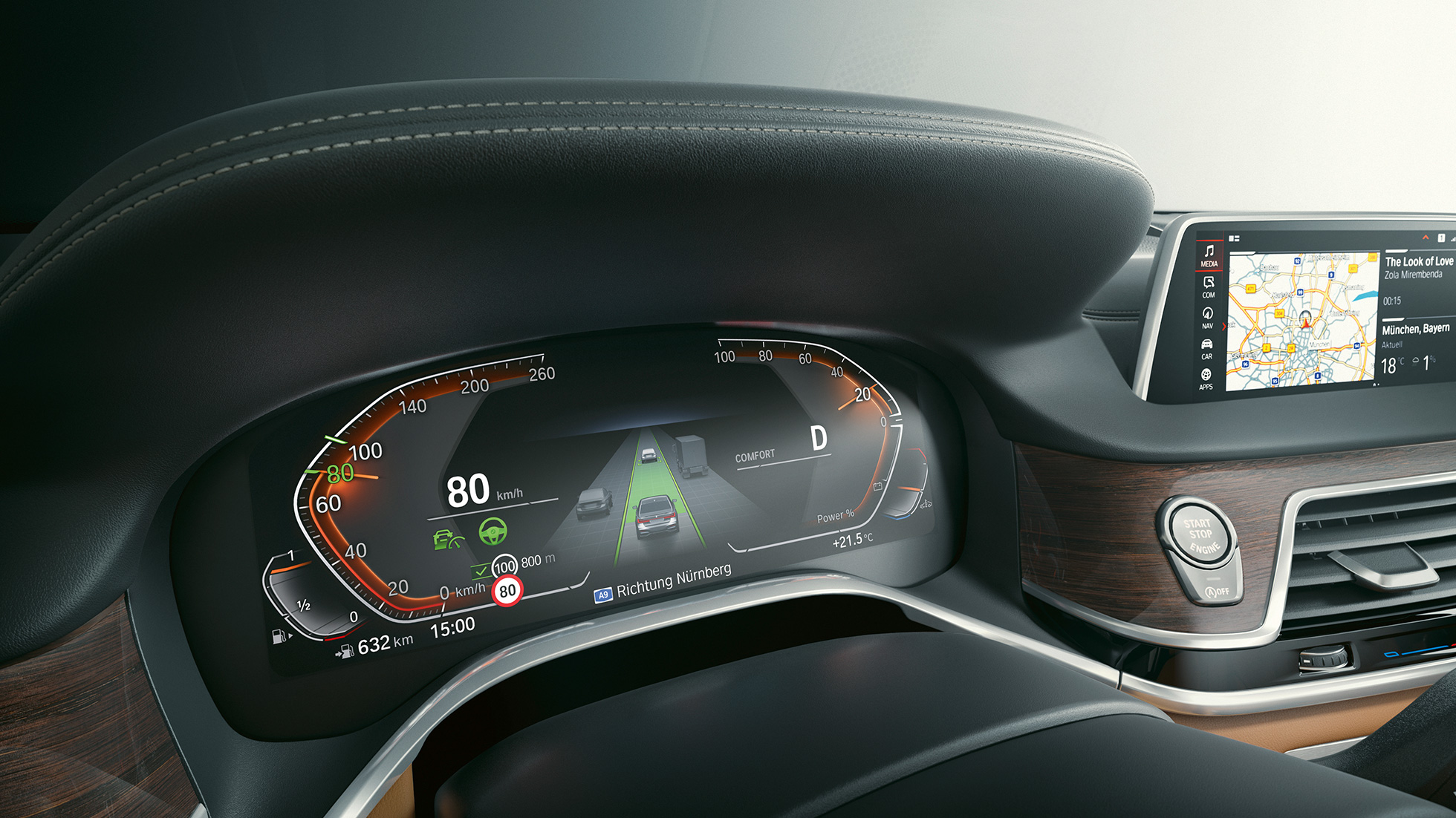 BMW 7-serie Sedan: BMW Live Cockpit Professional BMW 7-serie Sedan: Nærbillede af BMW Live Cockpit Professional