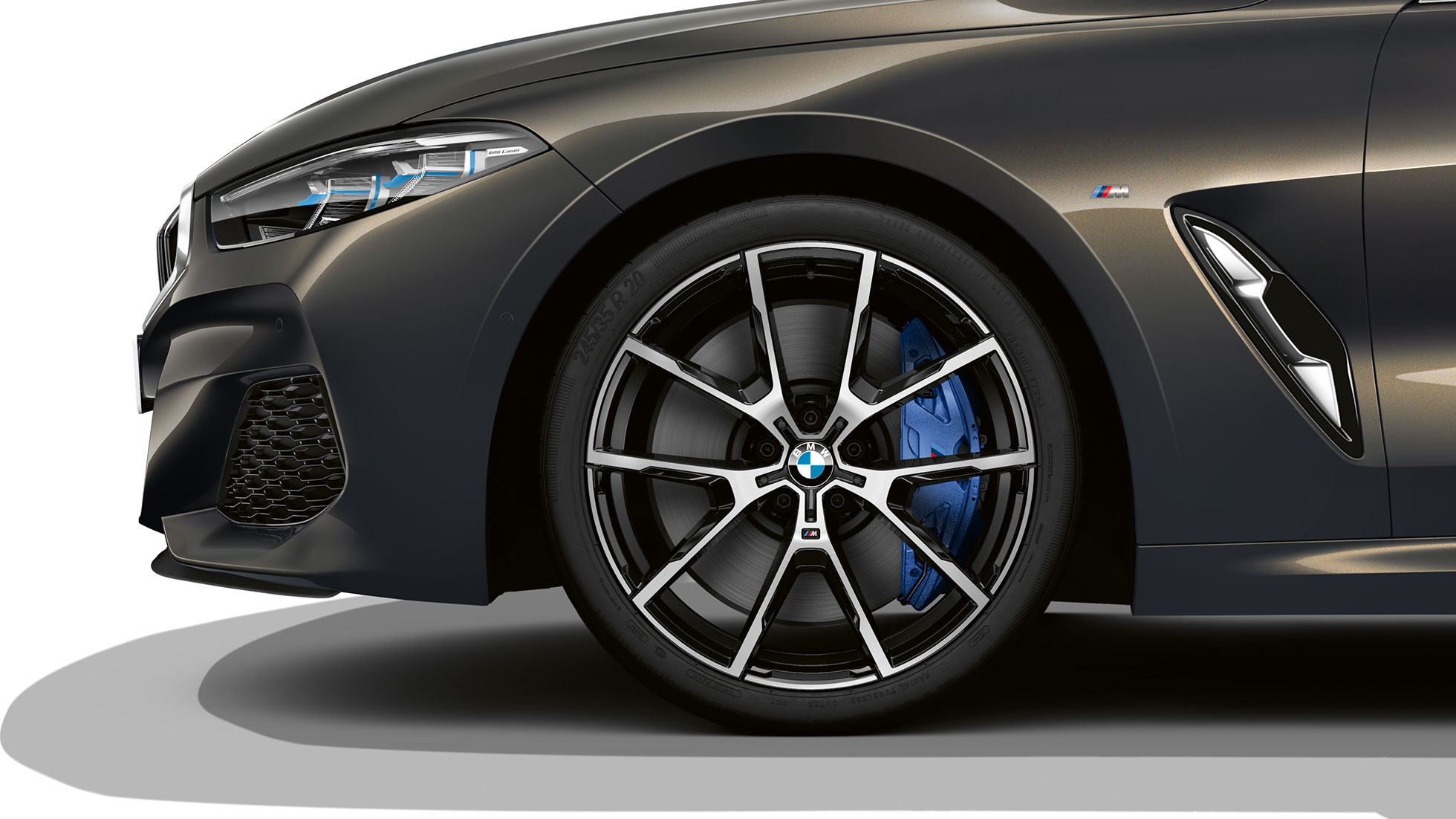 BMW M850i xDrive, Dravit Grey Metallic, 20"-letmetalfælge med Y-eger 728 M.