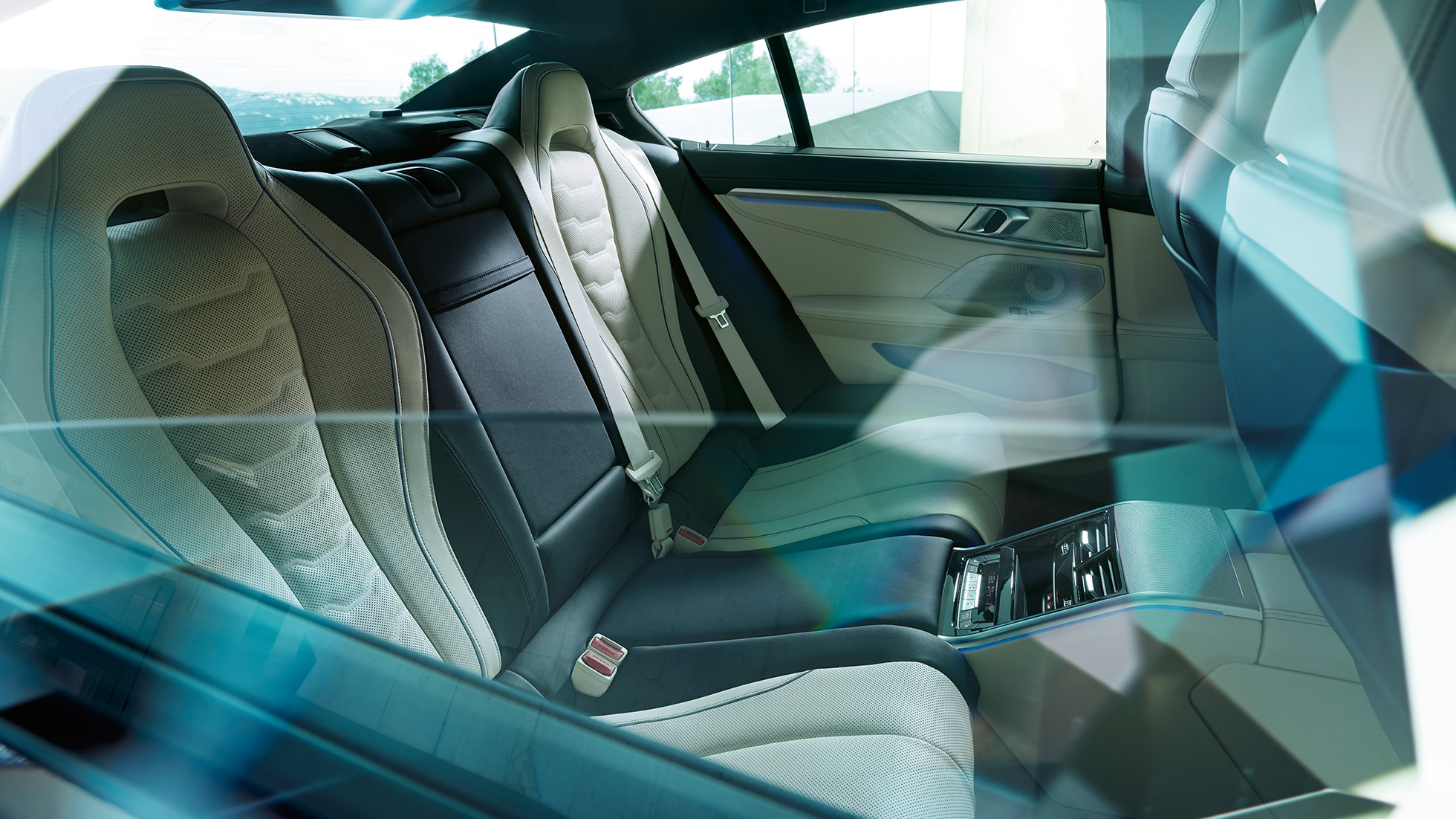 Interiørdesign bagsæde BMW 8-serie Gran Coupé, interiørdesign bagsæde