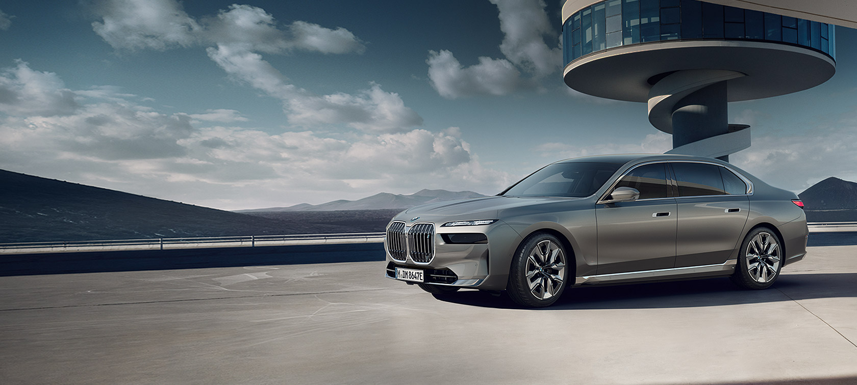 BMW i7 G70 2022 BMW Individual Oxid grey metallic set fra siden