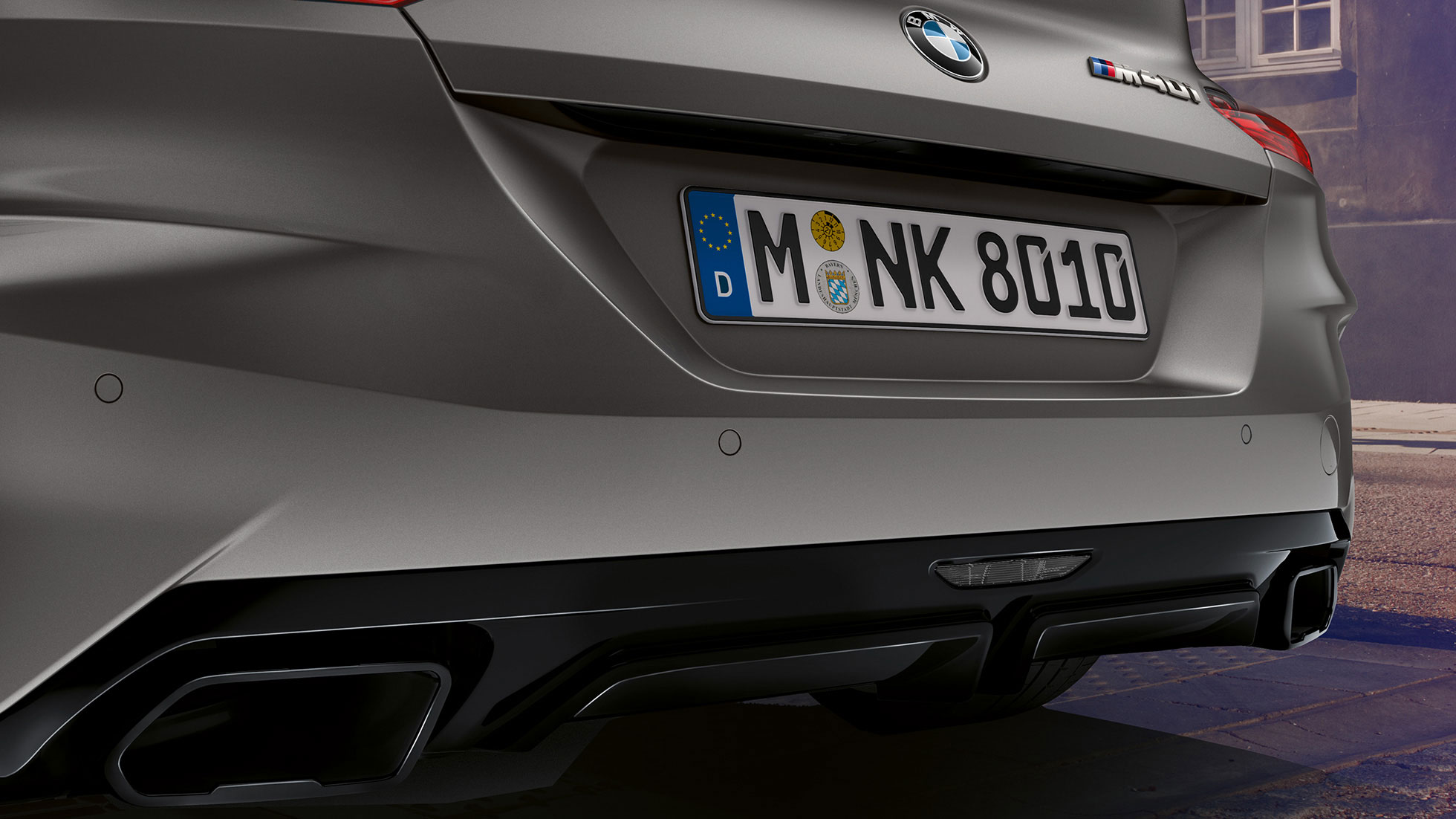 Rørhaler BMW Z4 M40i Rørhaler BMW Z4 Roadster M40i G29 2019 BMW Individual Frozen Grey Metallic nærbillede