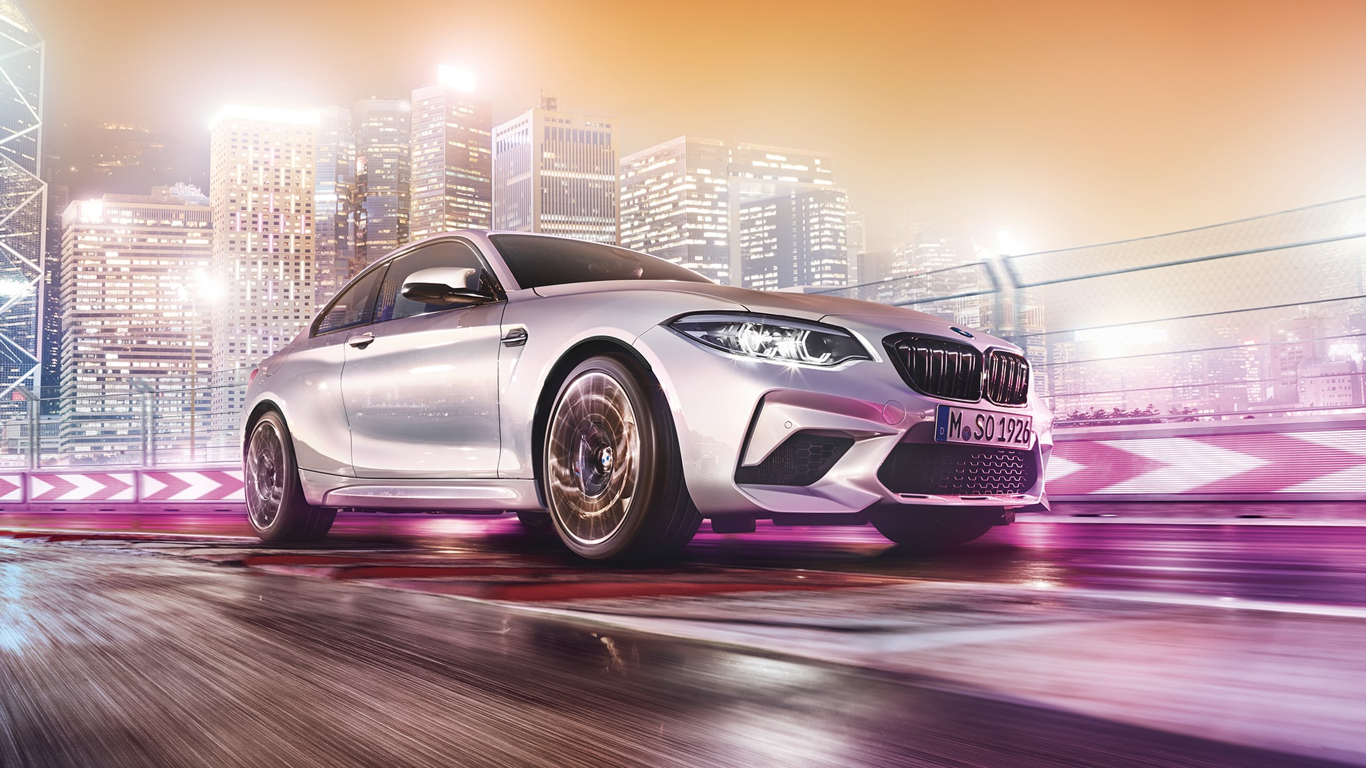 Frontdesign BMW M2 Competition F87 Frontdesign BMW M2 Competition F87 2018 Hockenheim Silver Metallic set forfra let drejet
