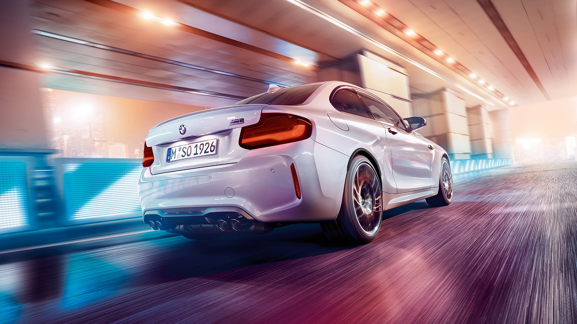 Hækdesign BMW M2 Competition F87 Hækdesign BMW M2 Competition F87 2018 Hockenheim Silver Metallic set bagfra let drejet