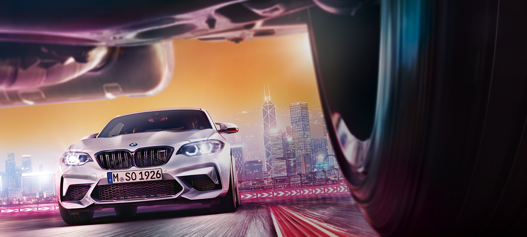 BMW M2 Competition F87 BMW M2 Competition F87 2018 Hockenheim Silver Metallic set forfra