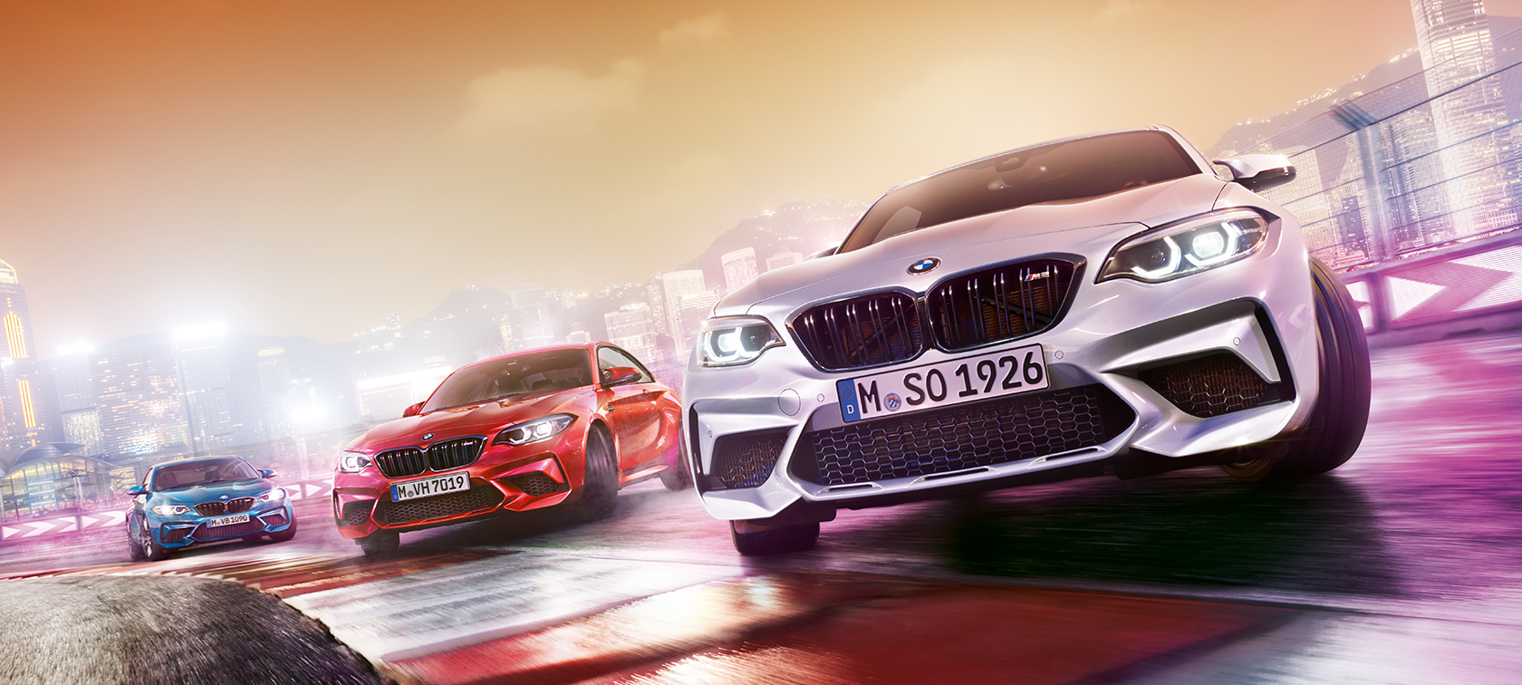Design BMW M2 Competition Design BMW M2 Competition F87 2018 Hockenheim Silver Metallic set forfra let drejet