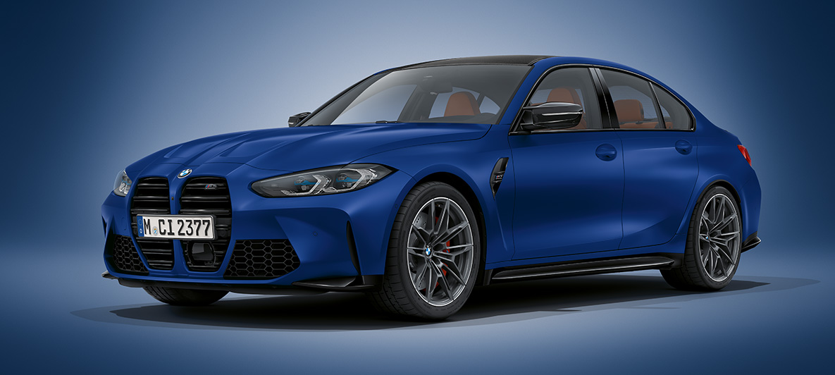 BMW Individual Frozen Dark Grey metallic BMW M3 Sedan G80 2020 BMW M3 Sedan BMW Individual Frozen Dark Grey metallic G80 2020 set forfra let drejet stående