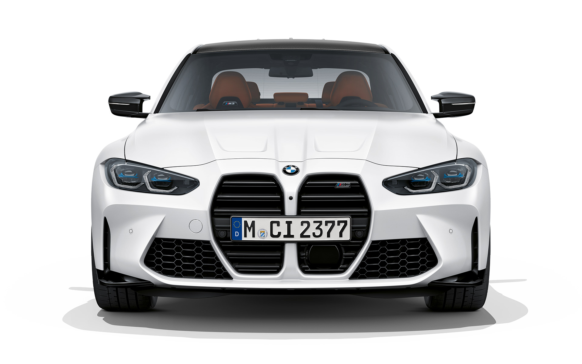 BMW M3 Competition G80 2020 Frozen Brilliant White metallic set forfra