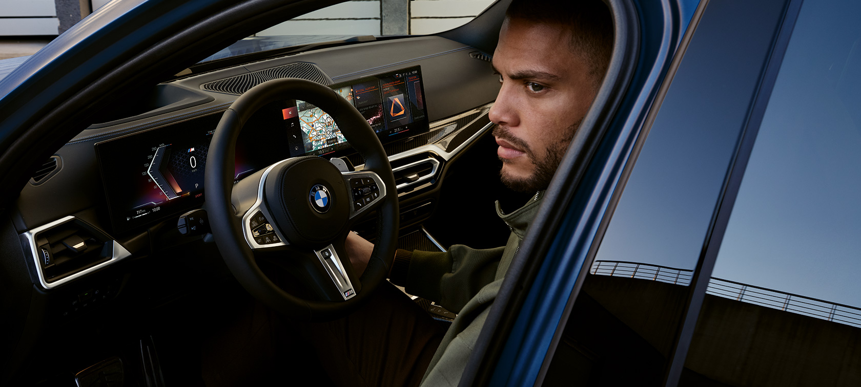 BMW M340i xDrive Touring G21, cockpit med model BMW M340i xDrive Touring G21, Frozen Tanzanite Blue, cockpit med model