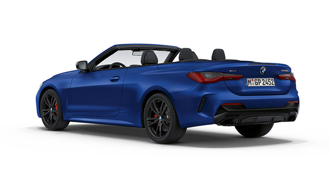 BMW M440i xDrive Cabriolet G23 2020 BMW Individual Frozen Portimao Blue metallic set bagfra let drejet 
