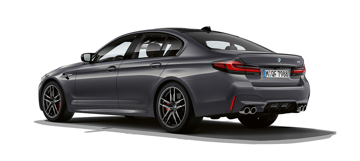 BMW M5 F90 LCI Facelift 2020 set bagfra let drejet BMW M5 F90 LCI Facelift 2020 Brands Hatch Grey metallic set bagfra let drejet